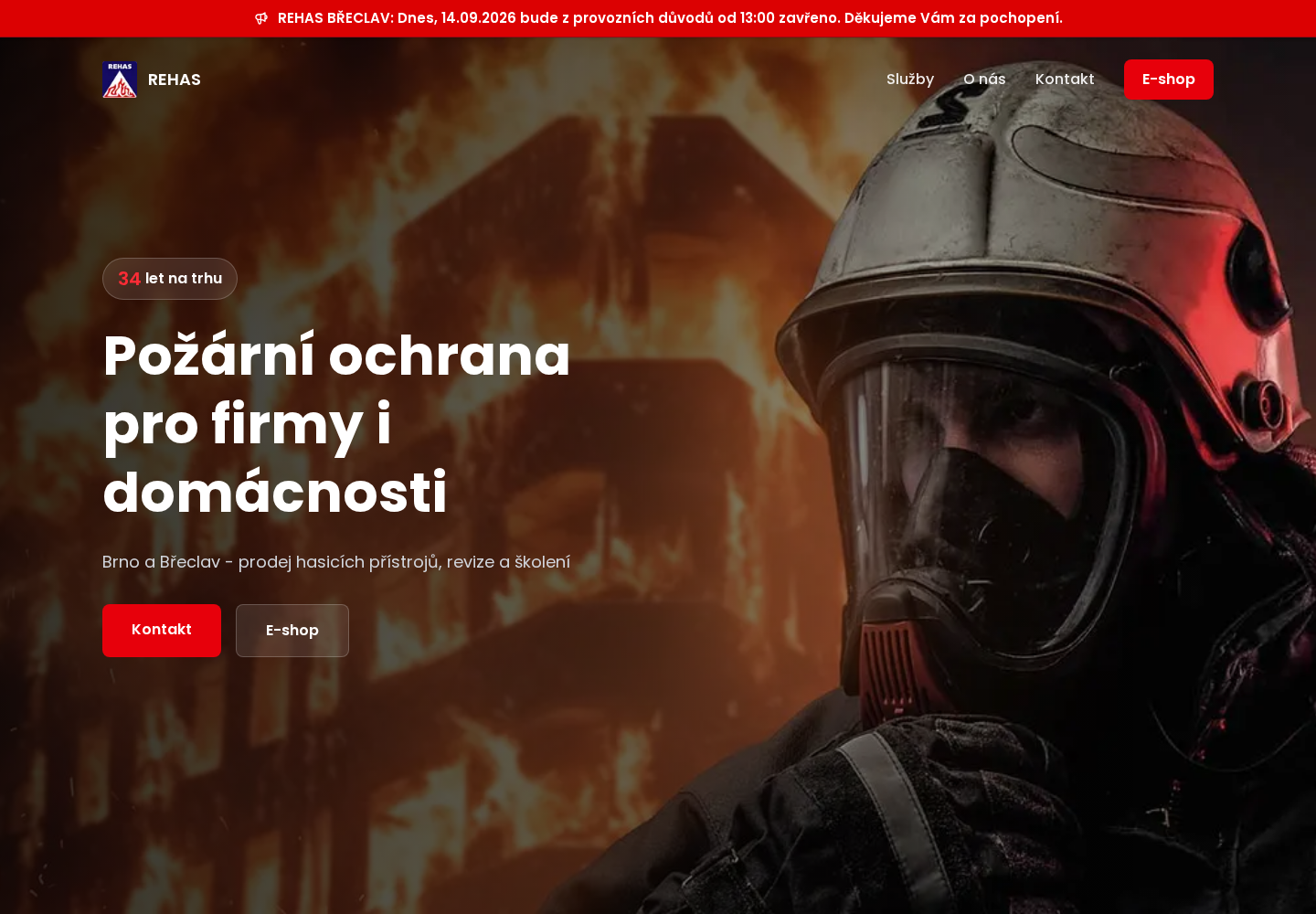 REHAS - Firemní web pro požární ochranu a BOZP